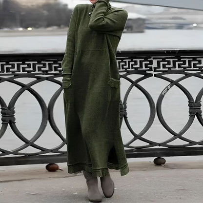 Knitted Maxi Dress – Cozy Long Sleeve Oversized Winter Dress