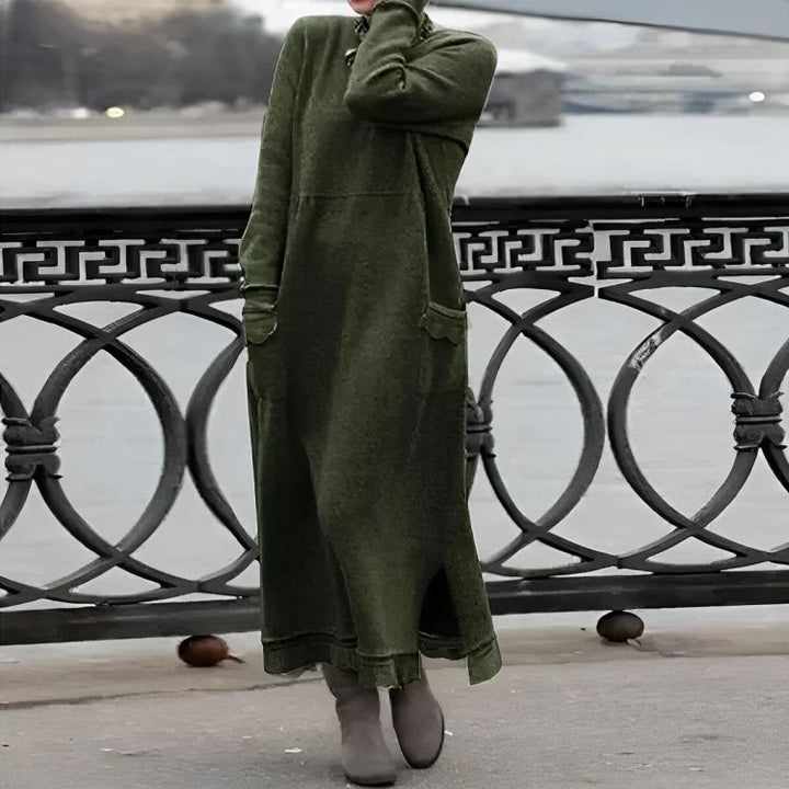 Knitted Maxi Dress – Cozy Long Sleeve Oversized Winter Dress