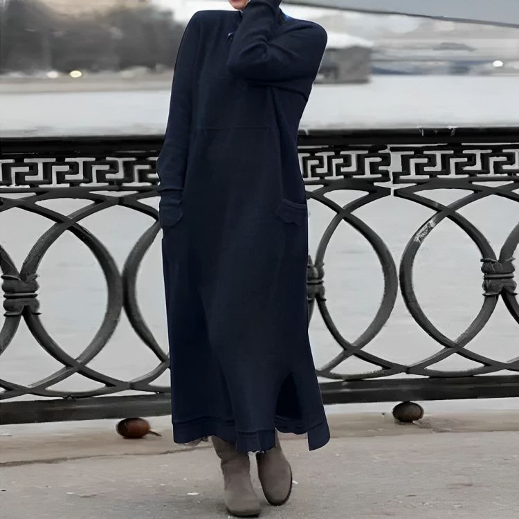 Knitted Maxi Dress – Cozy Long Sleeve Oversized Winter Dress