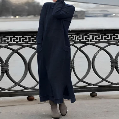 Knitted Maxi Dress – Cozy Long Sleeve Oversized Winter Dress
