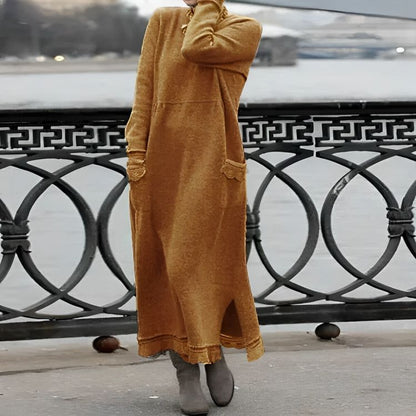 Knitted Maxi Dress – Cozy Long Sleeve Oversized Winter Dress