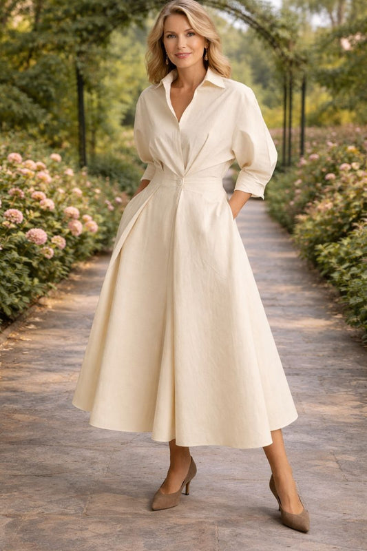 Wrap-Front Flowing Maxi Dress