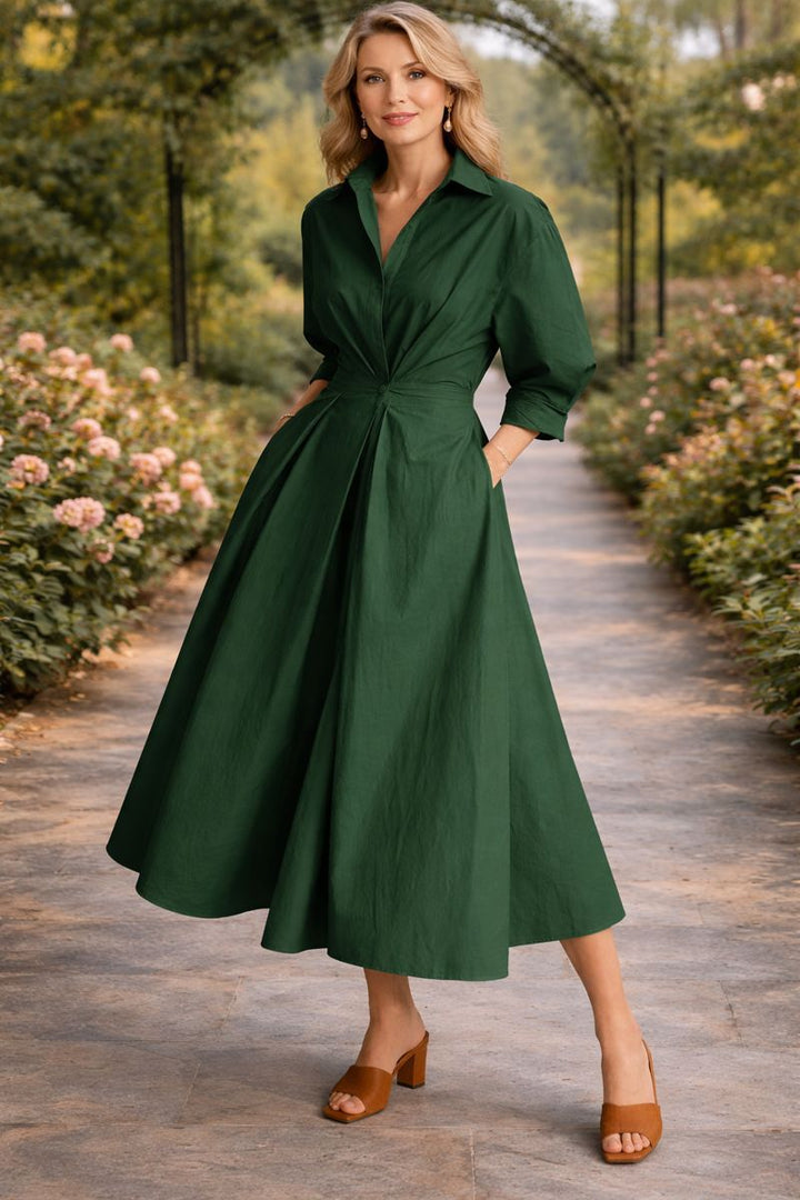 Wrap-Front Flowing Maxi Dress