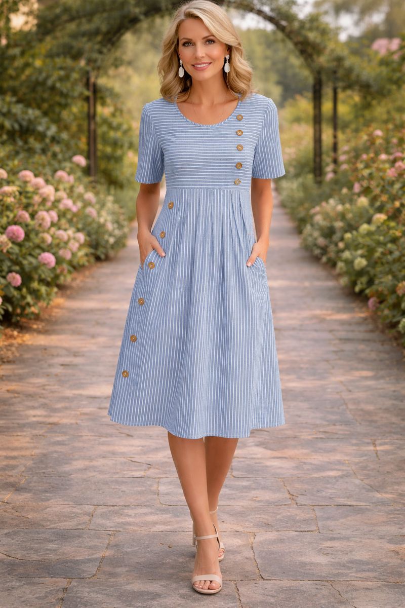 Striped Midi Dress