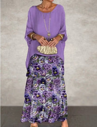 Purple with flowers