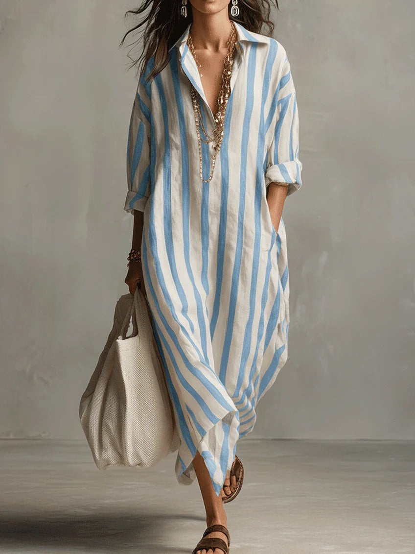 Eleni | Striped Airy Dress with Relaxed Elegant Fit