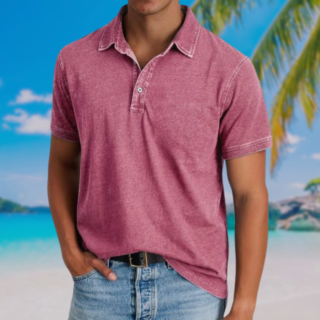 Classic Washed Casual Polo Shirt