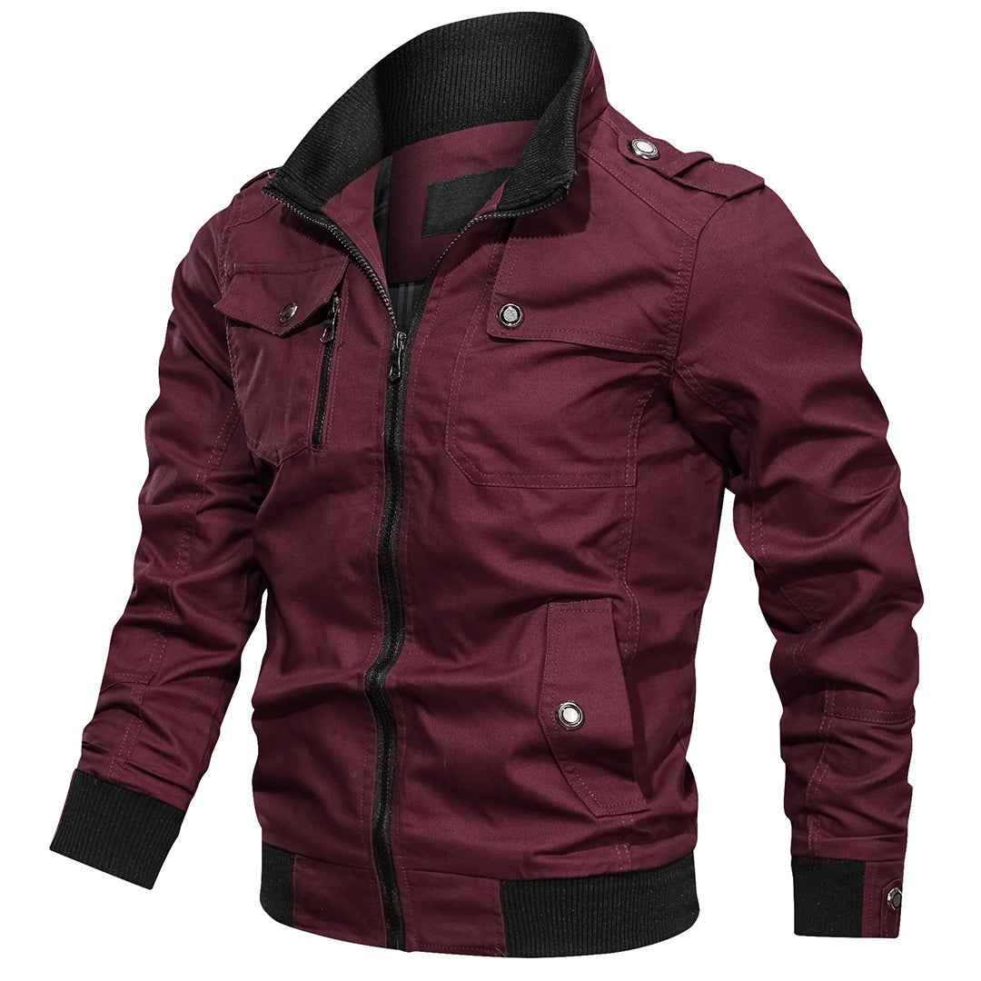 Multi Pocket Bomber Jacket For Men