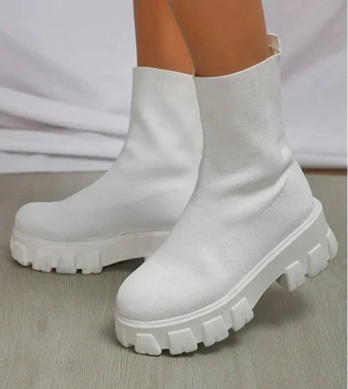 Women’s Casual Slip On Chunky Heel Boots