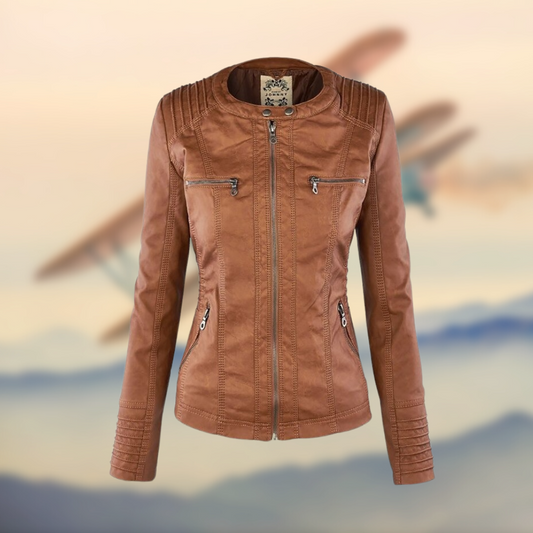 Women’s Trendy Zip-Up Biker Jacket