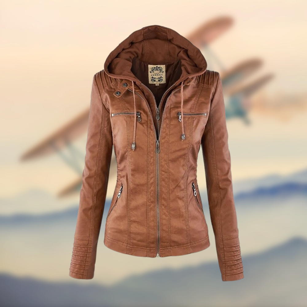 Women’s Trendy Zip-Up Biker Jacket
