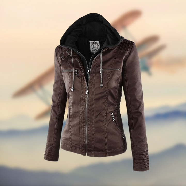 Women’s Trendy Zip-Up Biker Jacket