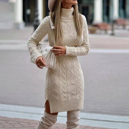 Women’s Winter Long Sleeve Turtleneck Dress