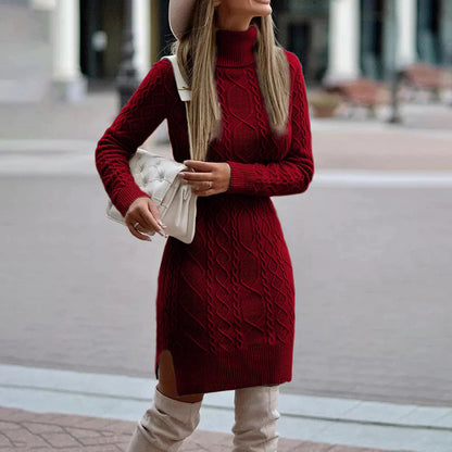 Women’s Winter Long Sleeve Turtleneck Dress