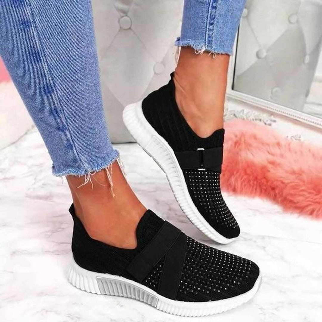 Zapatillas deportivas de punto para mujer con suela