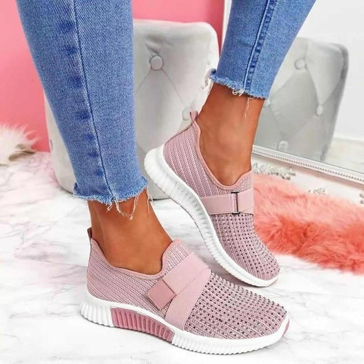 Zapatillas deportivas de punto para mujer con suela