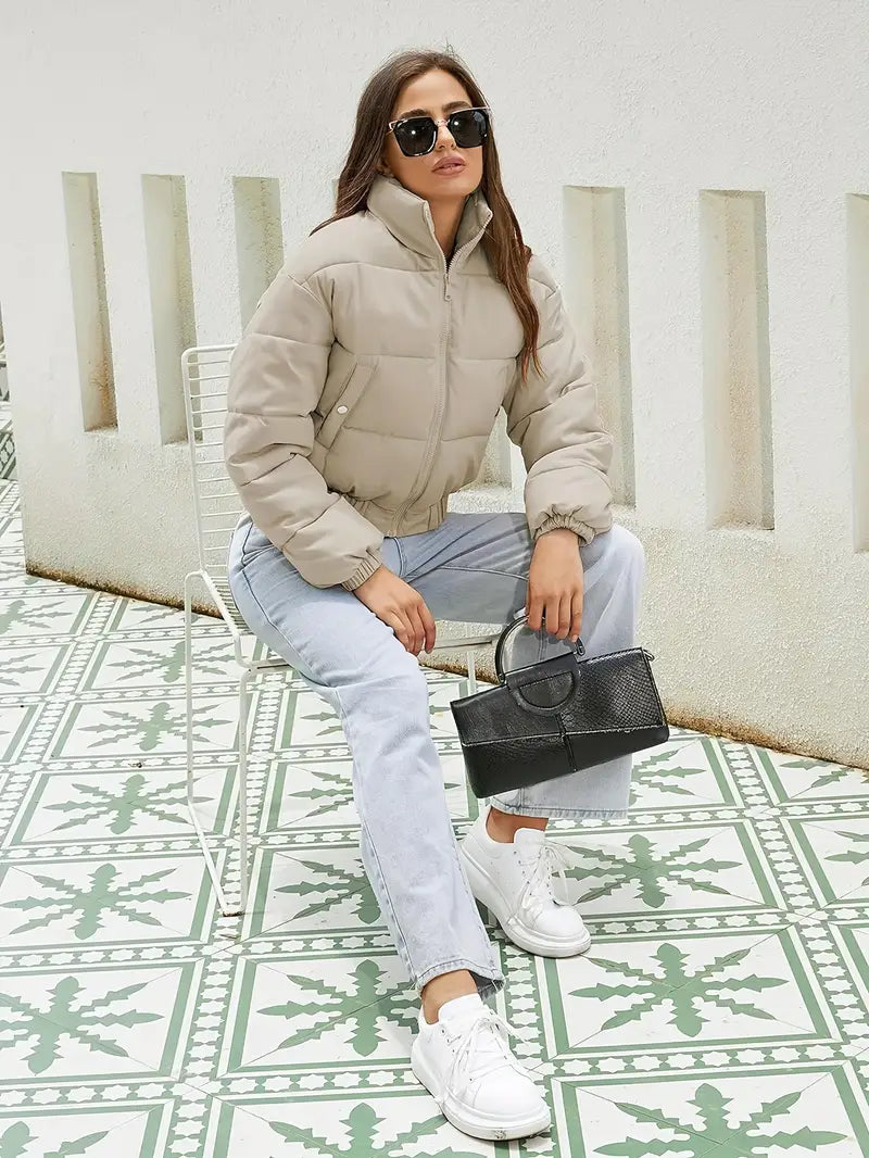 Women’s Winter Puffer Jacket with Zipper