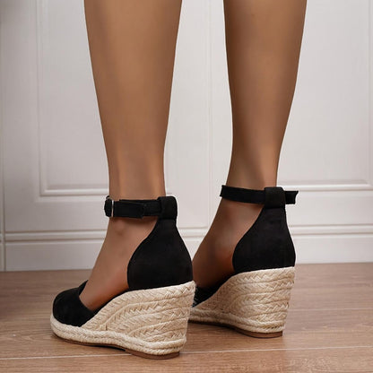 Women’s Closed Toe Buckle Wedge Sandals
