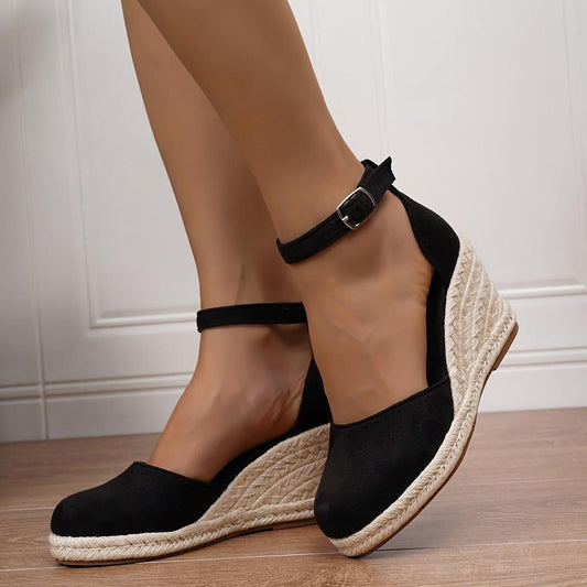 Women’s Closed Toe Buckle Wedge Sandals