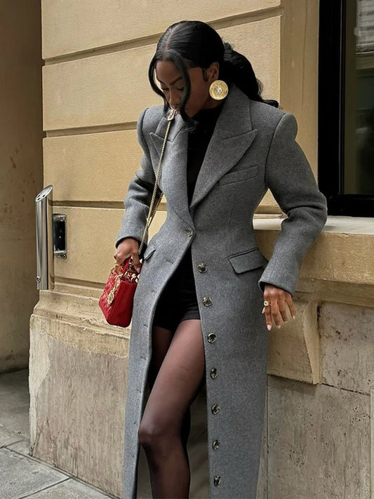 Winter Long Button Wool Coat