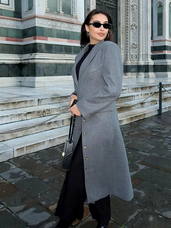 Winter Long Button Wool Coat