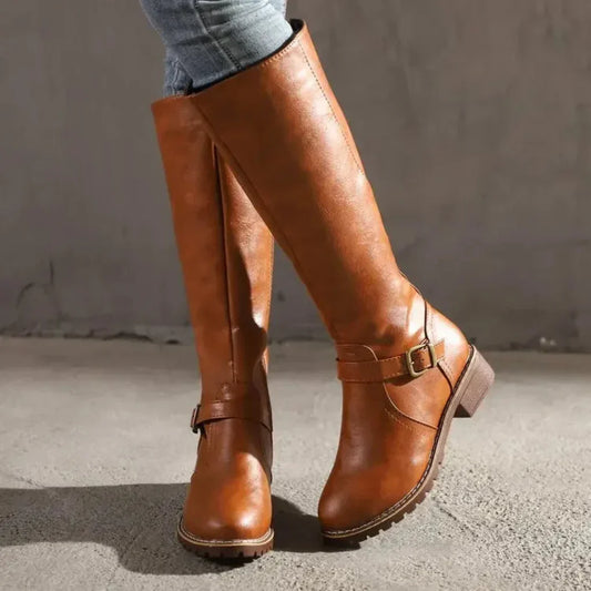 Women’s Stylish Buckled Knee Boots