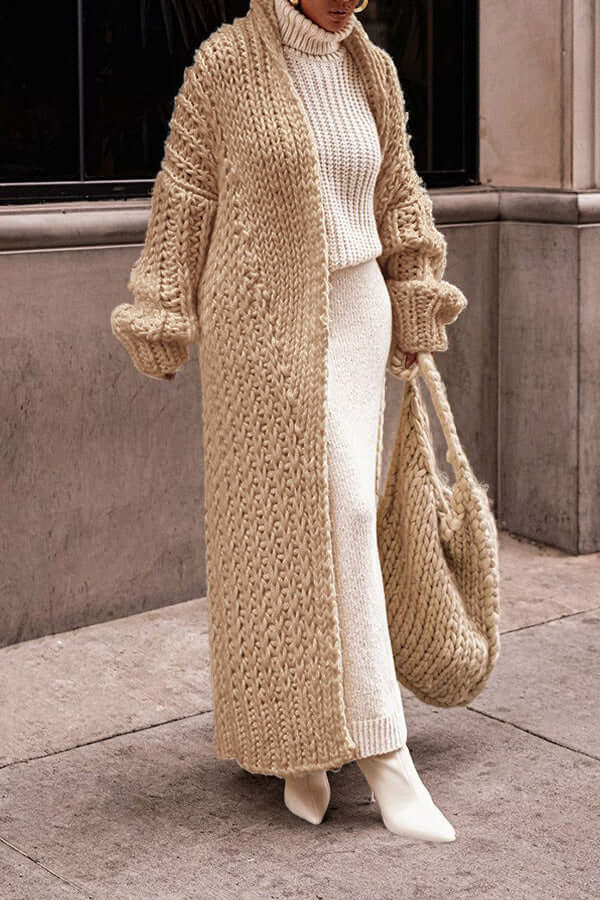 Chic Winter Knit Set with Cardigan for Women