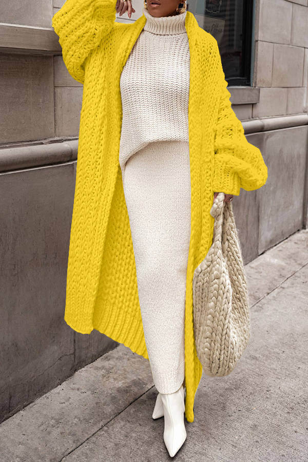 Chic Winter Knit Set with Cardigan for Women