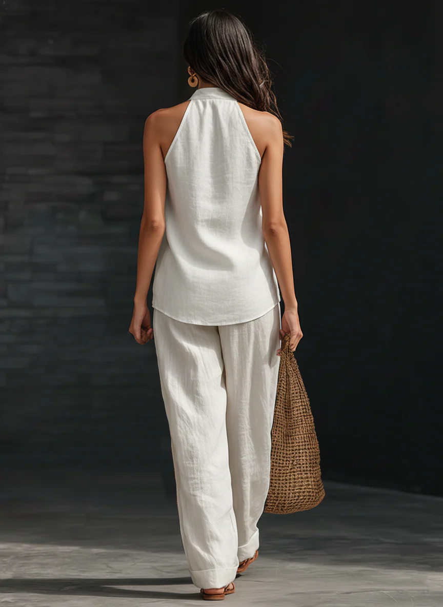 Zoë | Sleeveless Set with Wide Pants