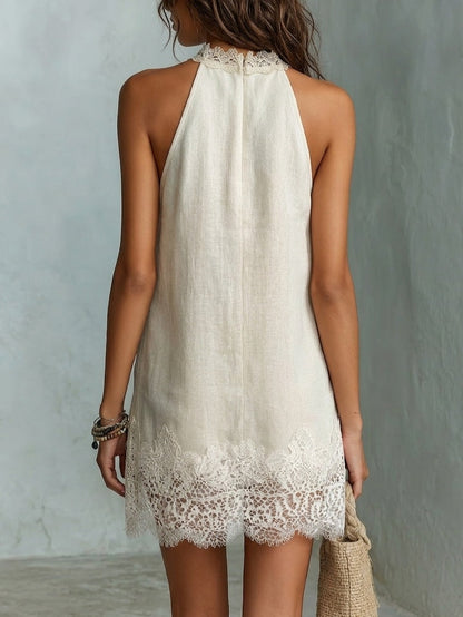 Blanche | Off-White Halter Mini Dress