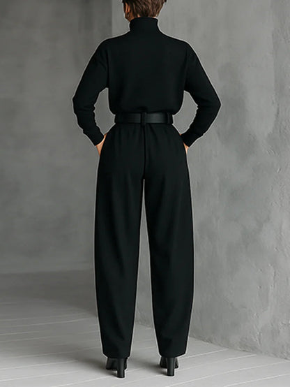 Maya | Cotton-Blend Turtleneck Two-Piece Set