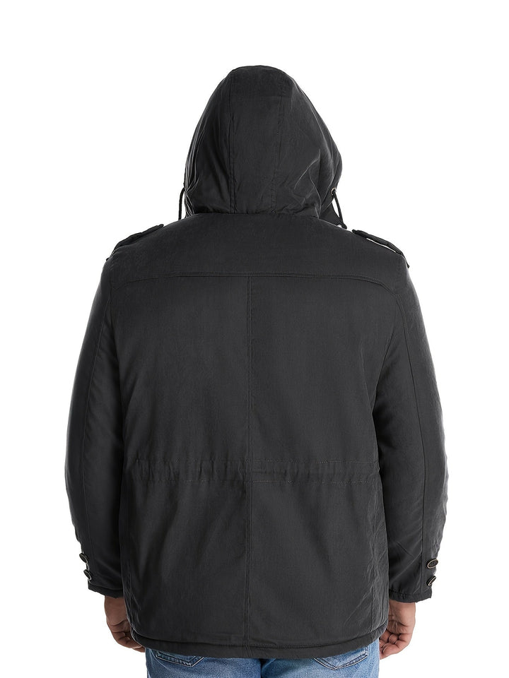 Men’s Warm Thick Hooded Utility Jacket