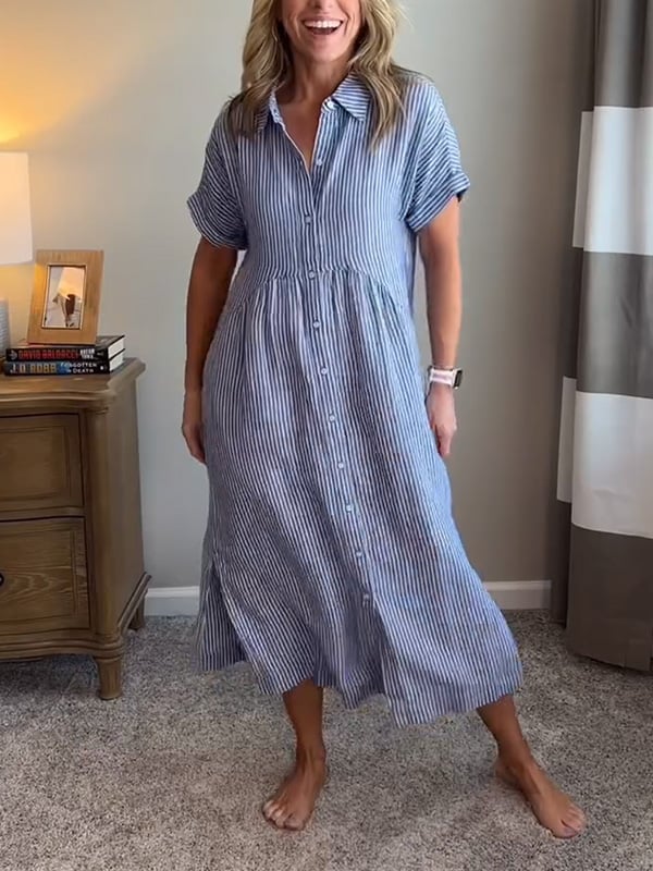 Striped Button-Up Shirt
