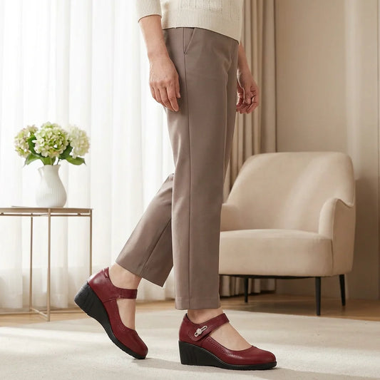 Elegant Mid-Heel Comfort Real Leather Shoes
