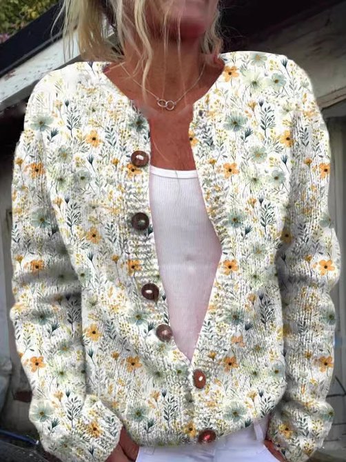 Women’s Winter Casual Button Long Sleeve Cardigan