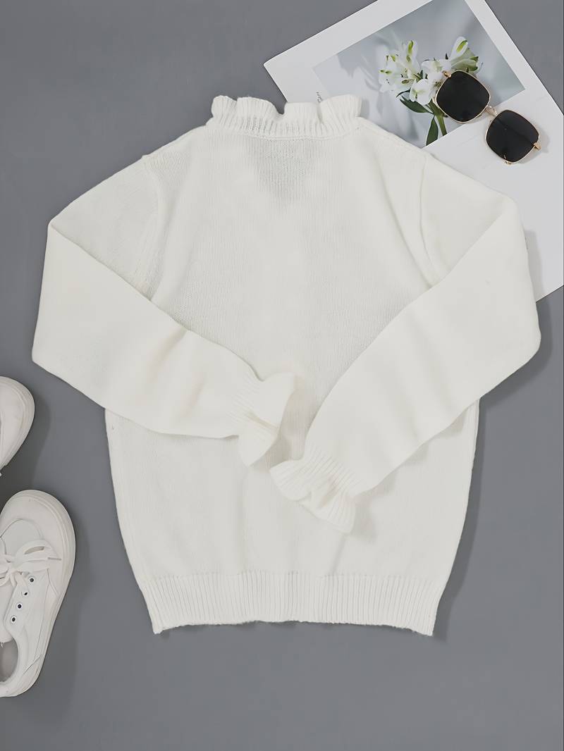 Ruffle Blouse with Decorative Buttons for Women