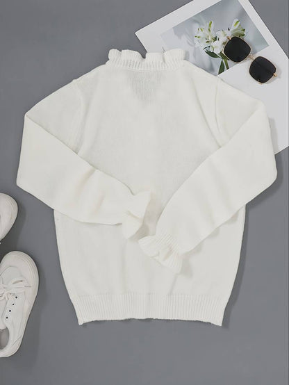 Ruffle Blouse with Decorative Buttons for Women