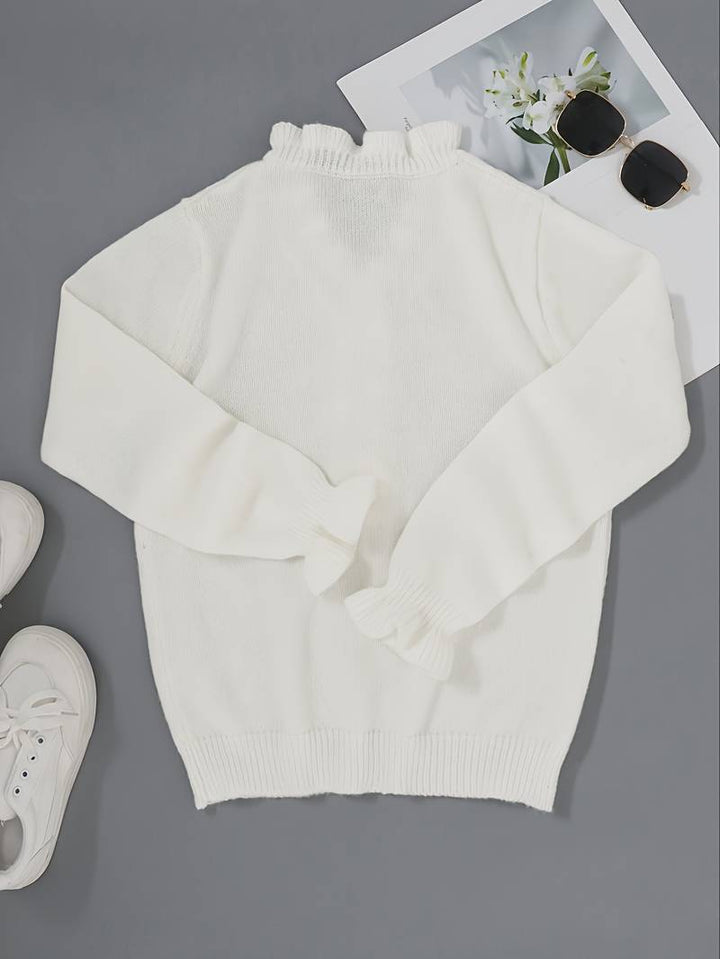 Ruffle Blouse with Decorative Buttons for Women