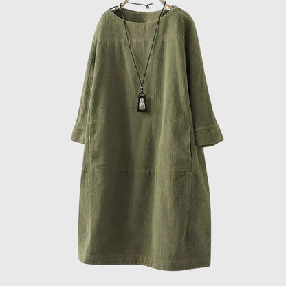 Relaxed Corduroy Midi Dress