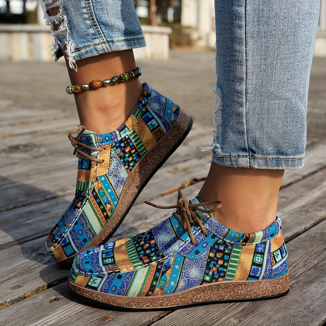 Zapatos retro coloridos para mujer
