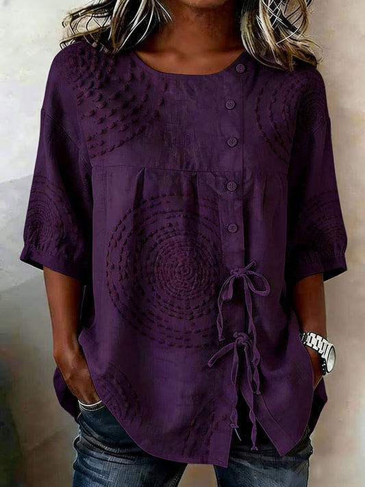 Women'S Floral Art Printed Casual Shirt