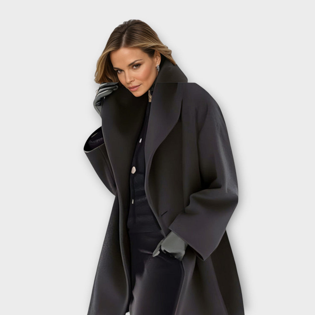 Oversized Winter Coat with Wide Collar for Women