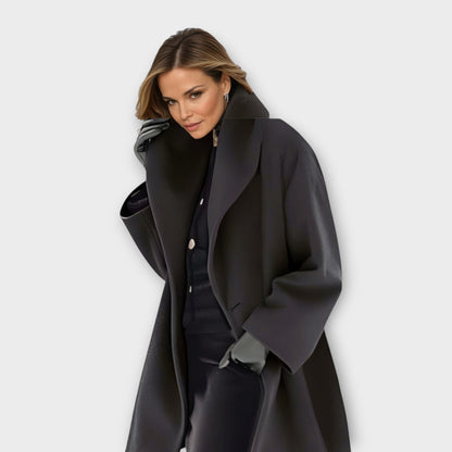 Oversized Winter Coat with Wide Collar for Women