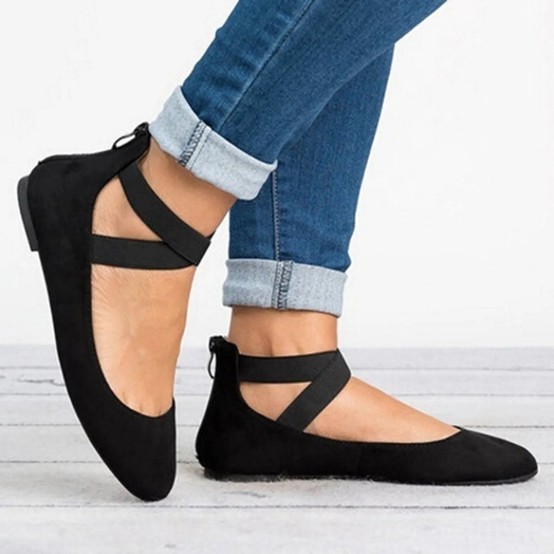 Women’s Spring Cross-Strap Ballet Flats