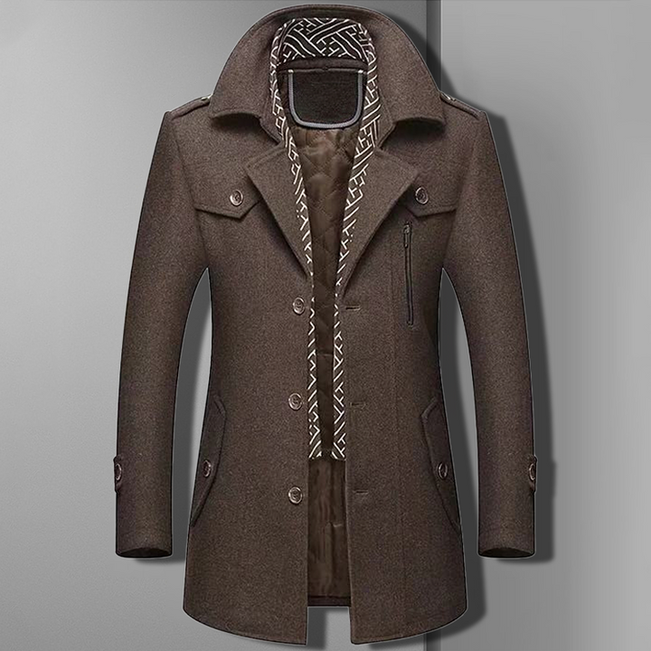 Men’s Double Breasted Military Style Overcoat