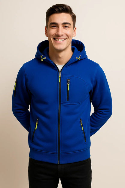 Sudadera casual con cremallera frontal para hombre