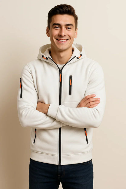 Sudadera casual con cremallera frontal para hombre