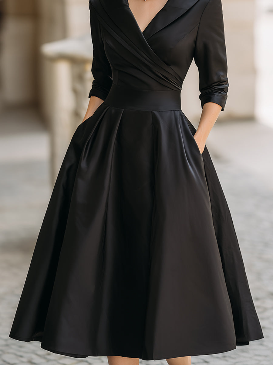 Women’s Spring Classic Wrap Midi Dress
