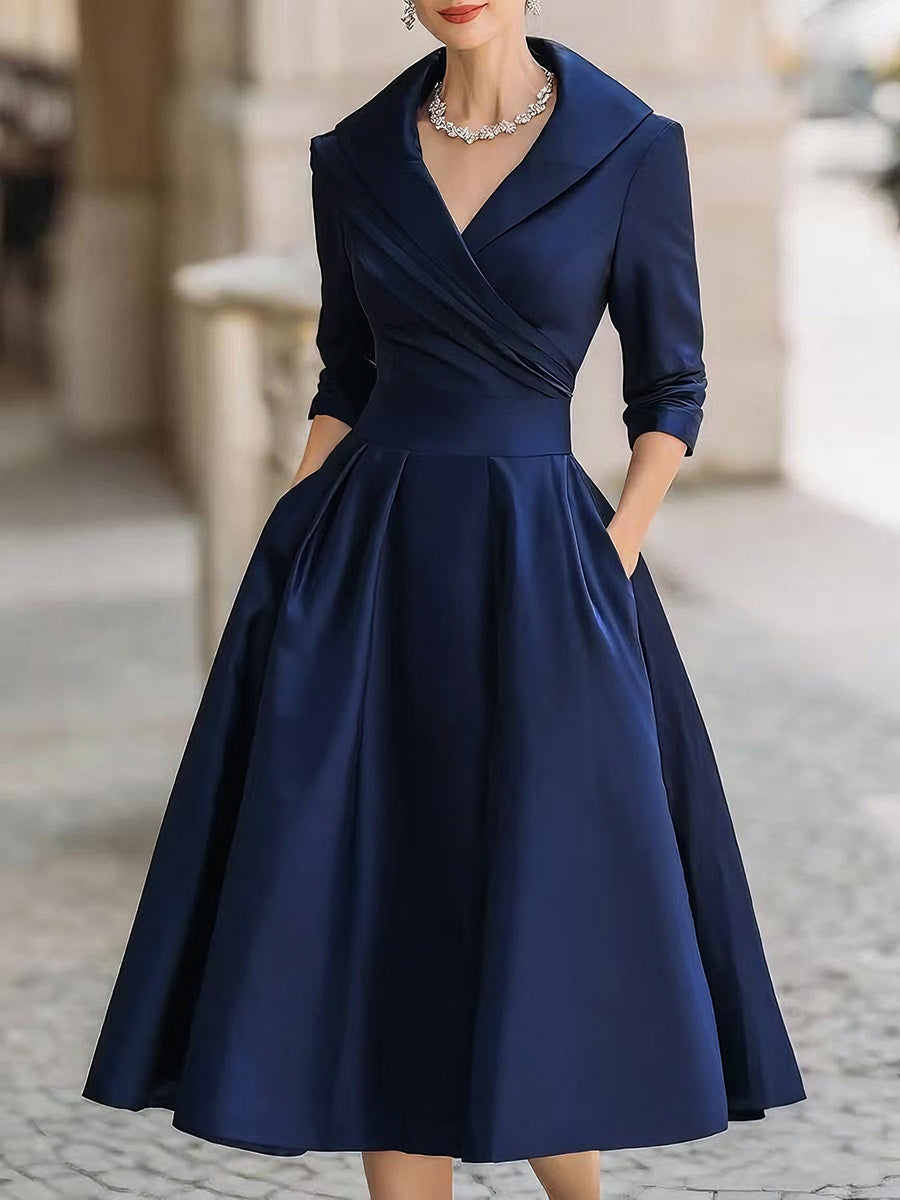 Women’s Spring Classic Wrap Midi Dress
