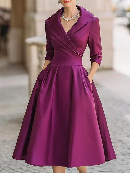 Women’s Spring Classic Wrap Midi Dress